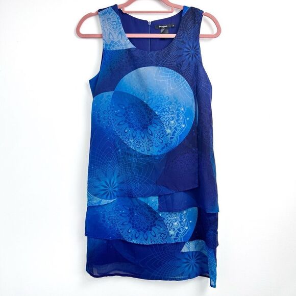 Desigual Layered Blue Tunic dress Sz 36 EU - Picture 2 of 15